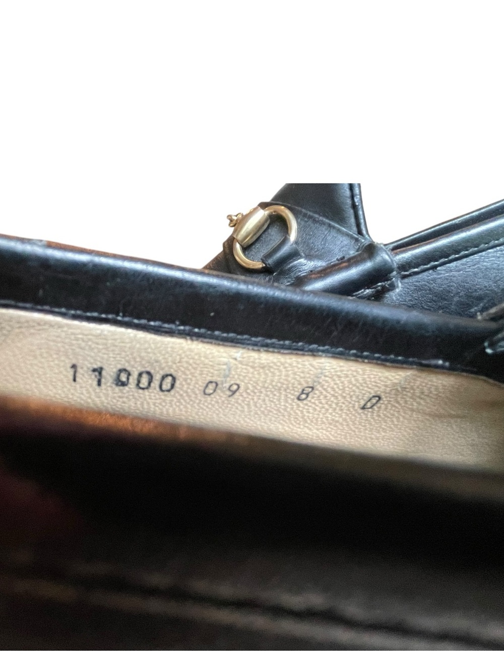 GUCCI Horsebit Vintage TOM FORD ERA Black Loafers Leather Gold Men's  8 Classic - Picture 16 of 16